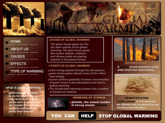 Web Template on global warming preview Web Template on global warming preview