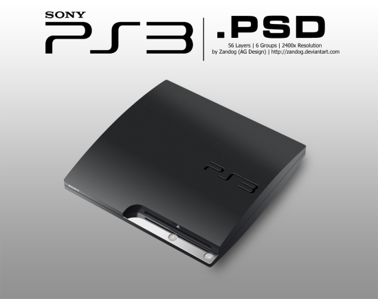 Sony Playstation 3 Slim .PSD preview Sony Playstation 3 Slim .PSD preview
