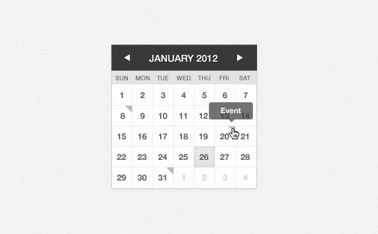 Mini Calendar preview Mini Calendar preview