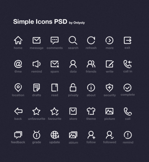 Simple Icon Set by OnlyOly preview Simple Icon Set by OnlyOly preview