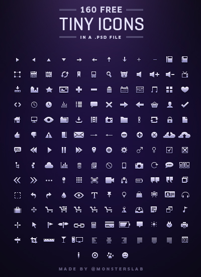 Tiny Icons by MonstersLab preview Tiny Icons by MonstersLab preview