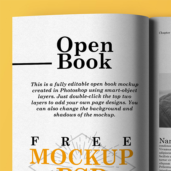 Open book mockup PSD preview Open book mockup PSD preview
