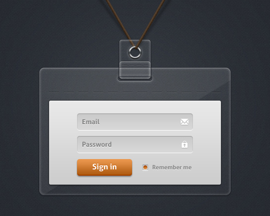 Badge Style Login Form preview Badge Style Login Form preview