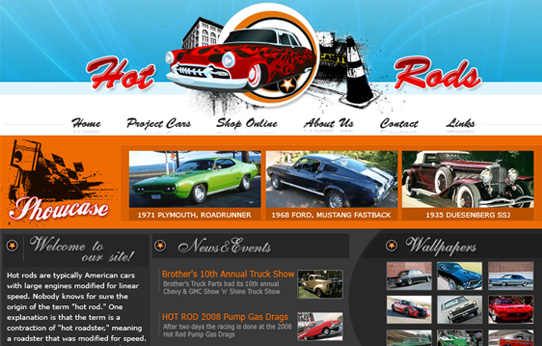 Hot Rods Template preview Hot Rods Template preview