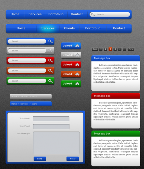 Web button and elements preview Web button and elements preview