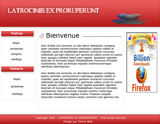 Red site template preview Red site template preview